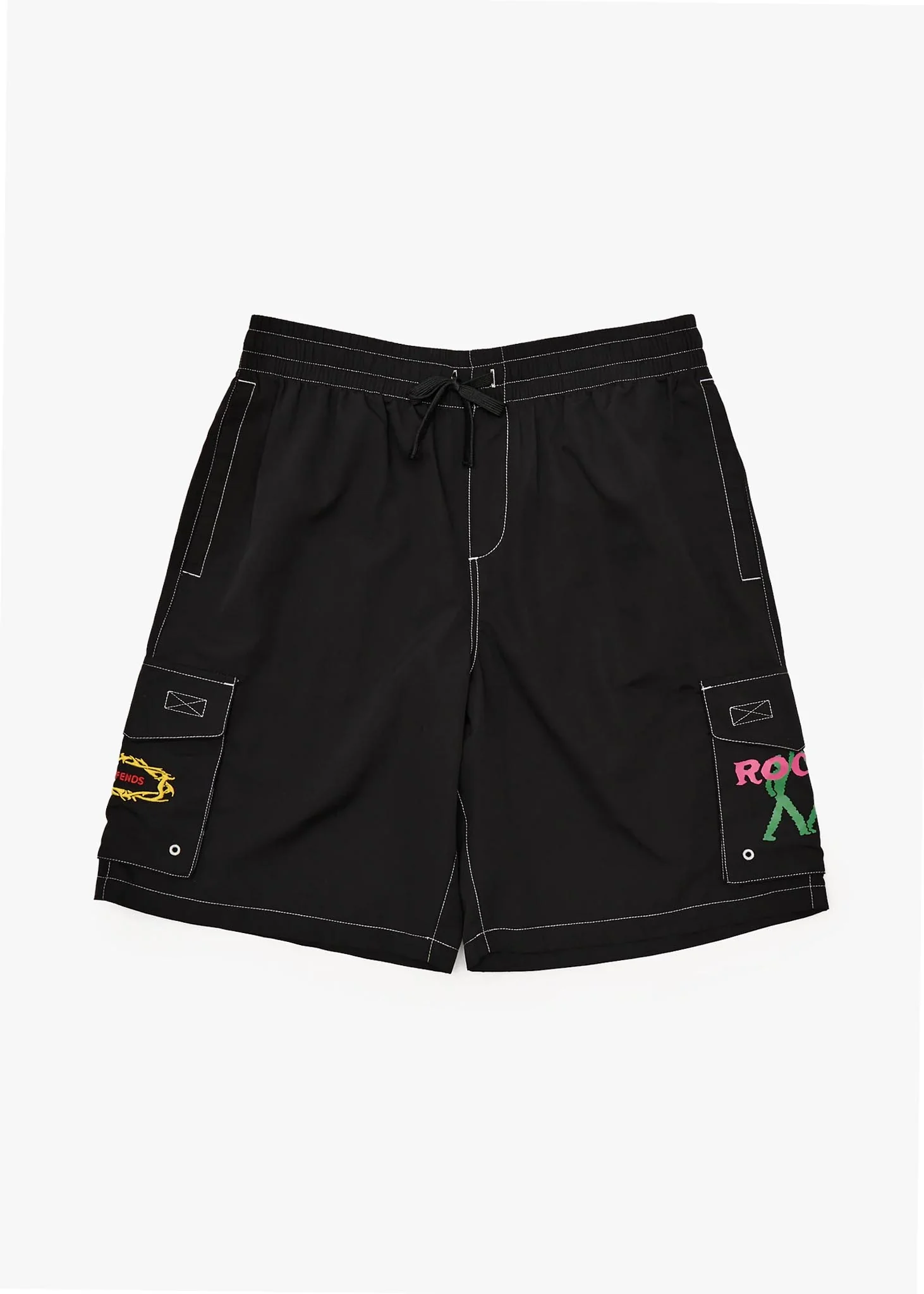 AFENDS Mens Rocked - Cargo Swim Short 21" - Black