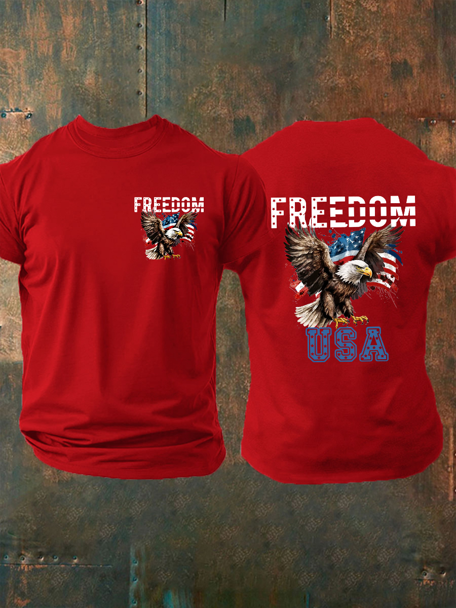 Men's Freedom Of 1776-2026Flag Short Sleeve T-shirt