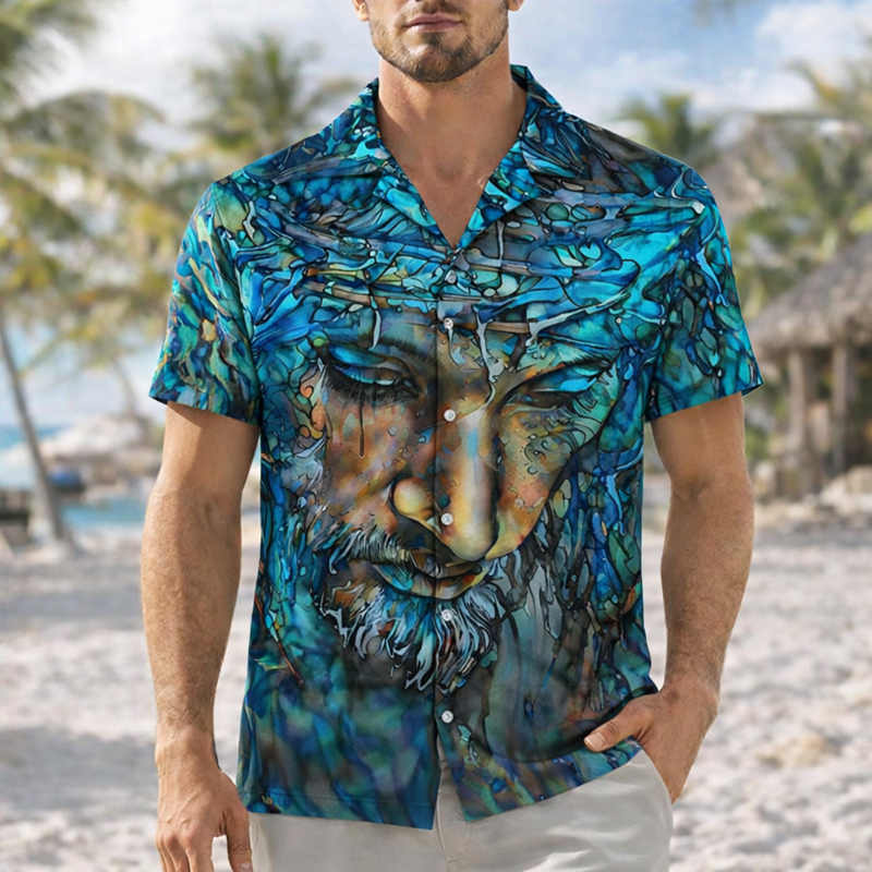 Men's Faith Printed Casual Hawaiian Shirt