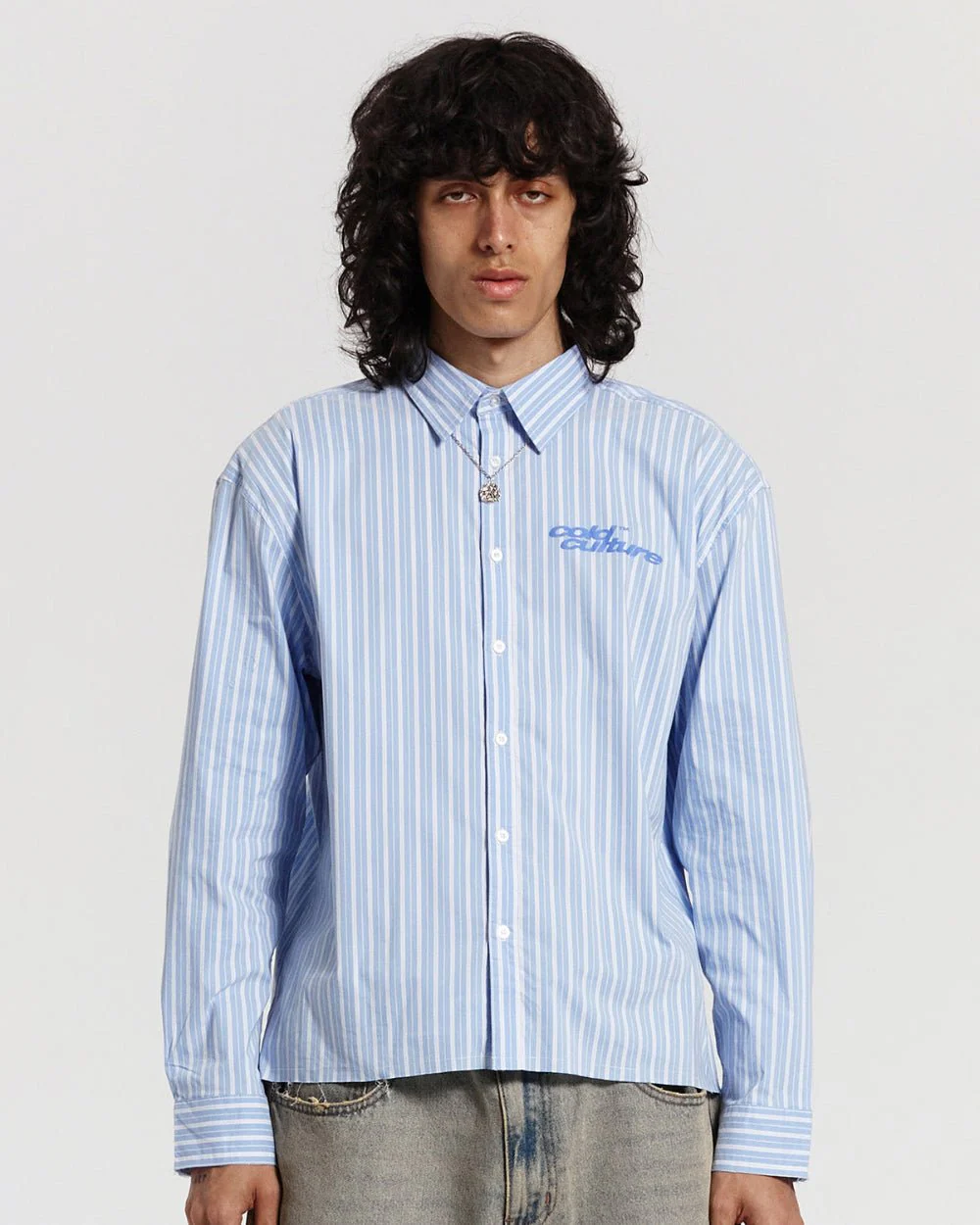 RUNNING HORSE SHIRT BLUE STRIPES