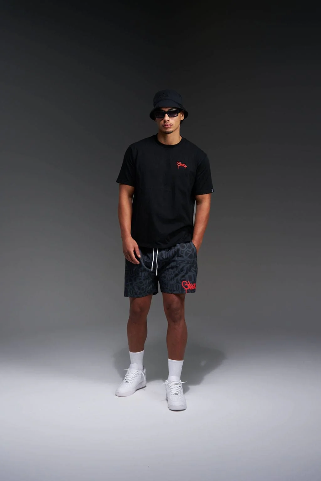 Handstyle Swim Short Black/Red