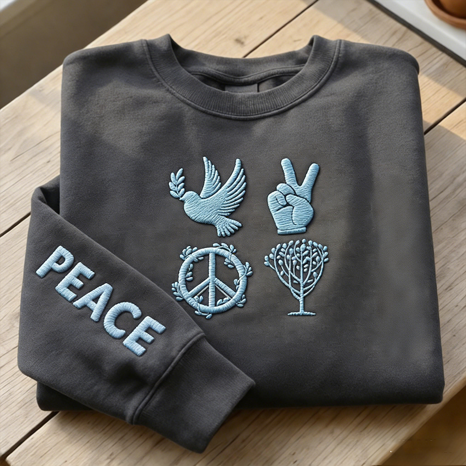 Symbolic Of Peace Casual Round-neck Sweatshirt