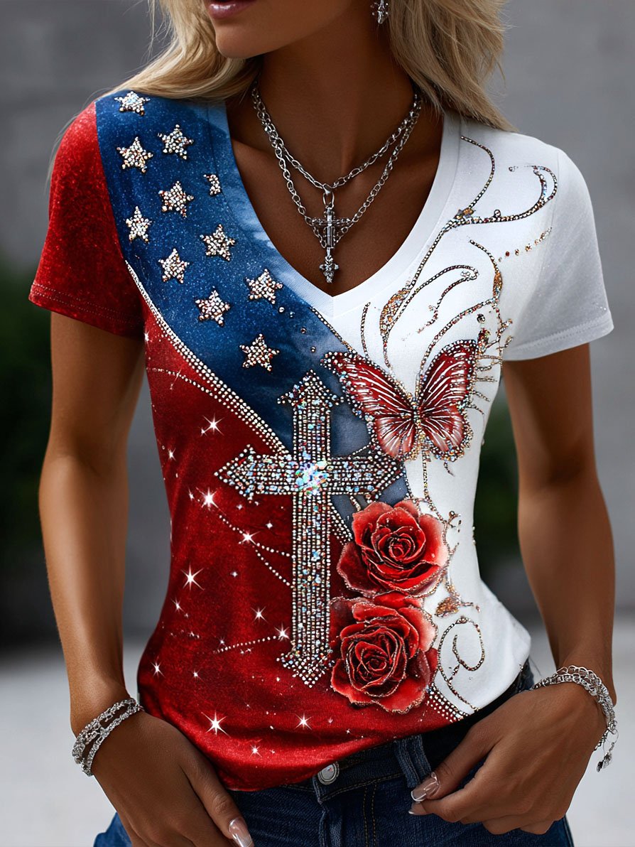 Women's Vintage Faith American Founding 250th Anniversary Short-Sleeved T-Shirt