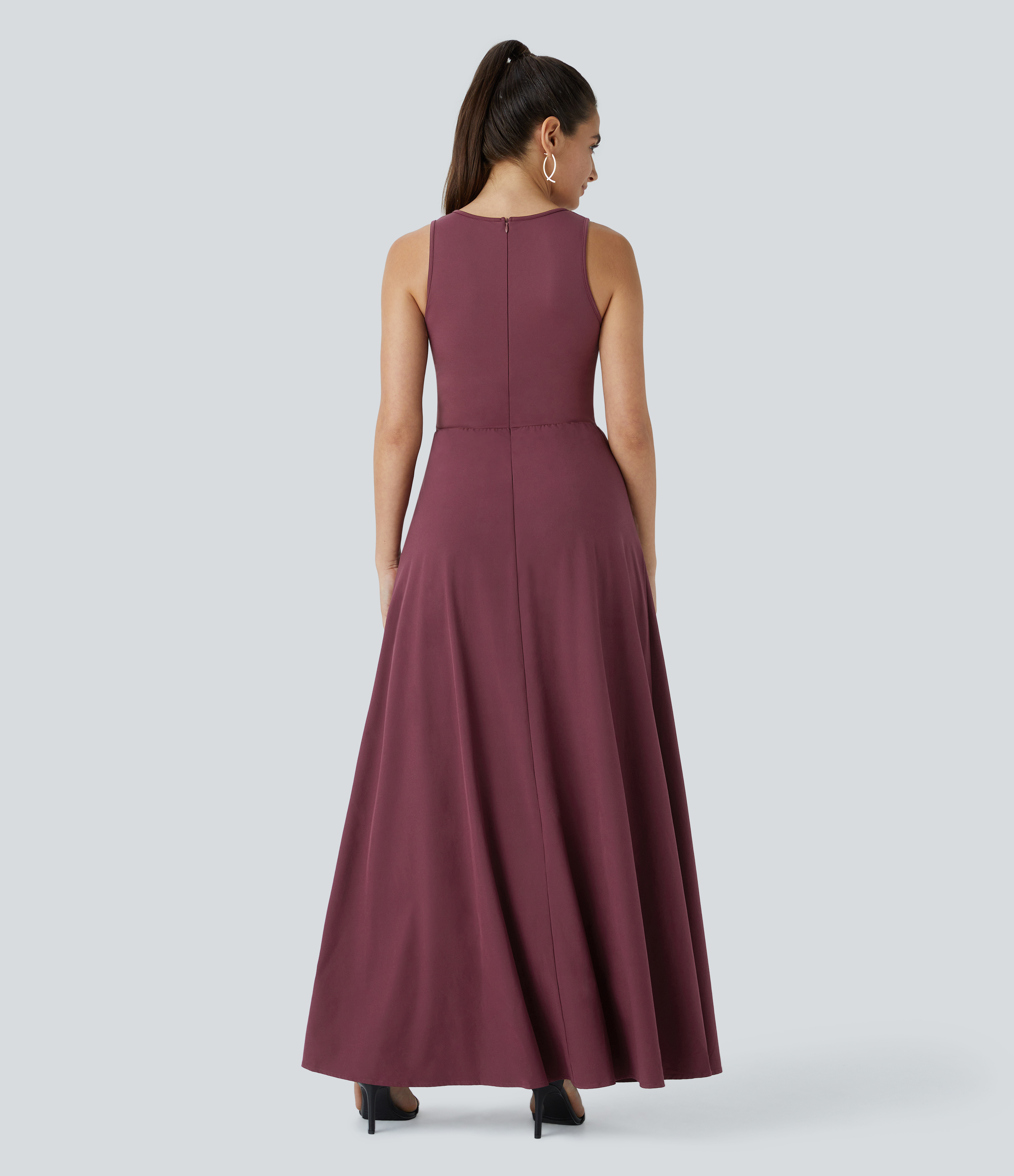 Breezeful™ Zipper Sleeveless Pocket Contrast Quick Dry Jumpsuit