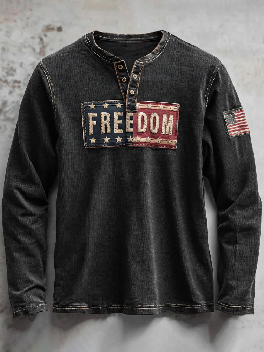 Men's Freedom Printed Casual T-shirt