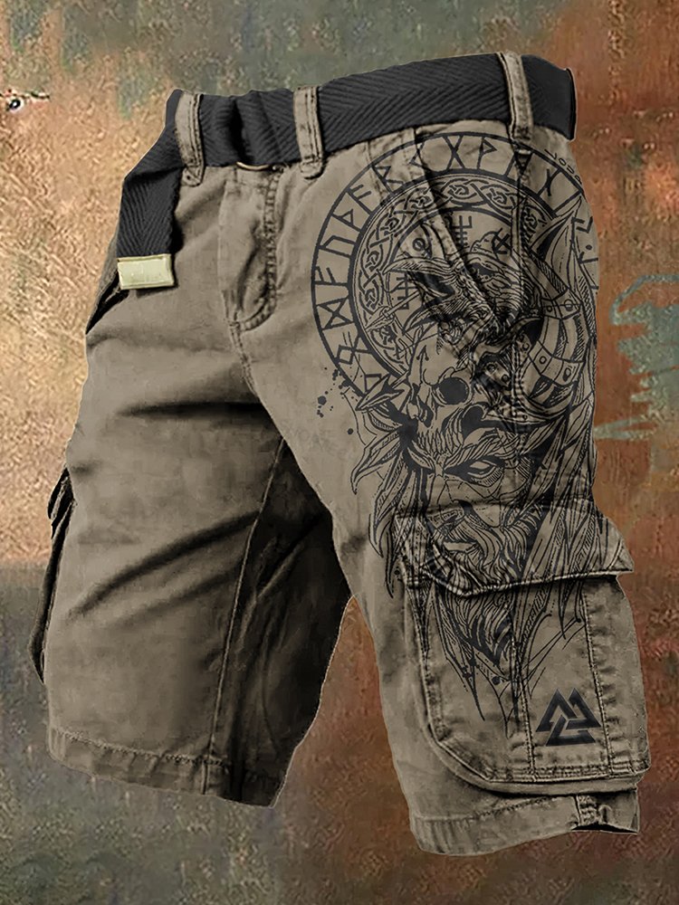Vintage Viking Totem Graphics Art Men'S Cargo Shorts