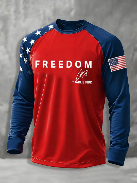 Men's Freedom Is Not Free R.I.P Charlie Kirk Casual Long Sleeve T-shirt
