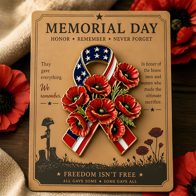 Unisex Poppy Badge — Memorial Day Special Edition