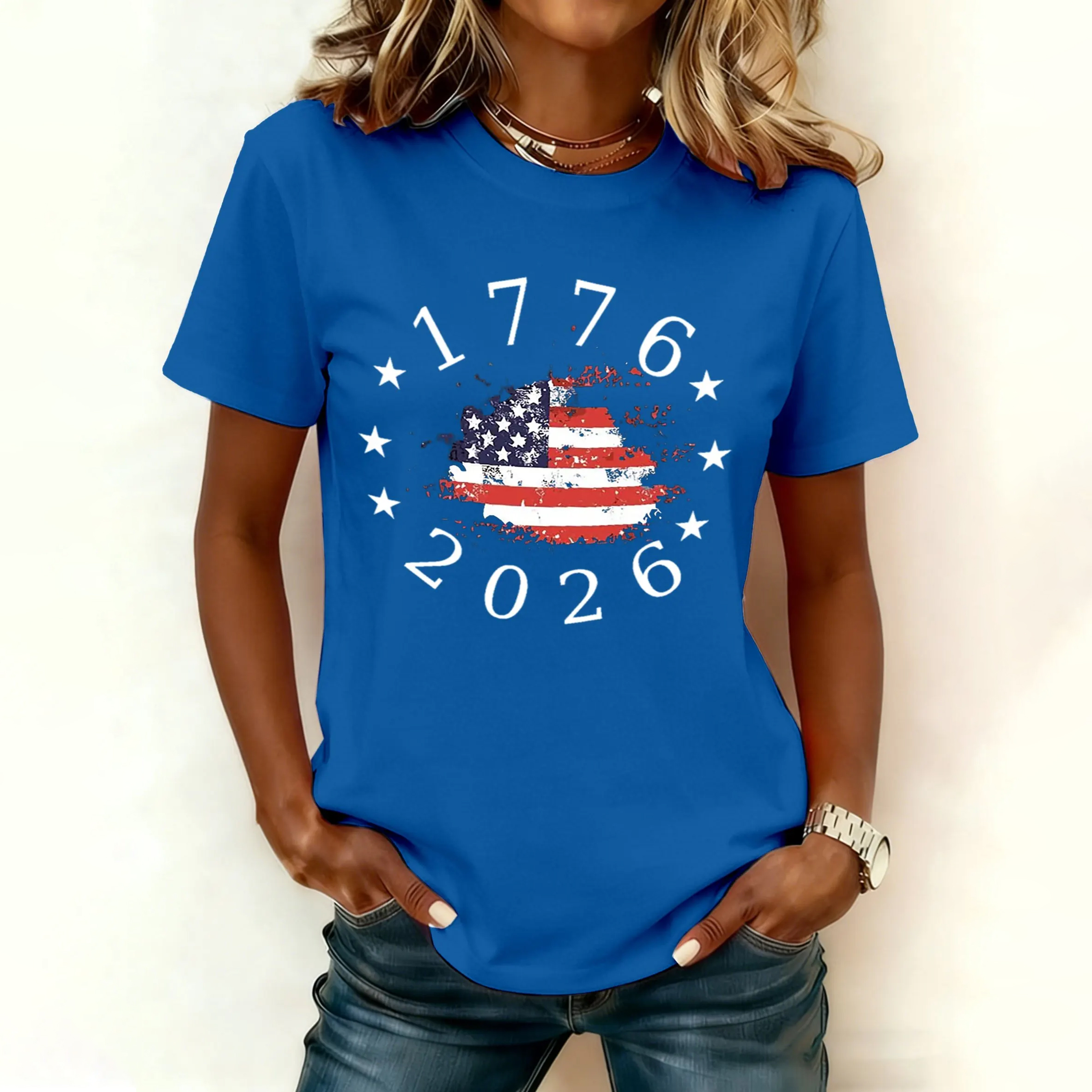 Women's 250th America Anniversary Casual Printed T-Shirt