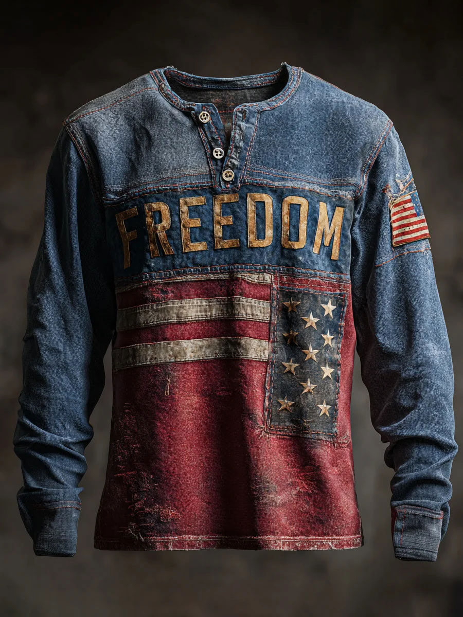 Men's Freedom Printed Casual T-shirt