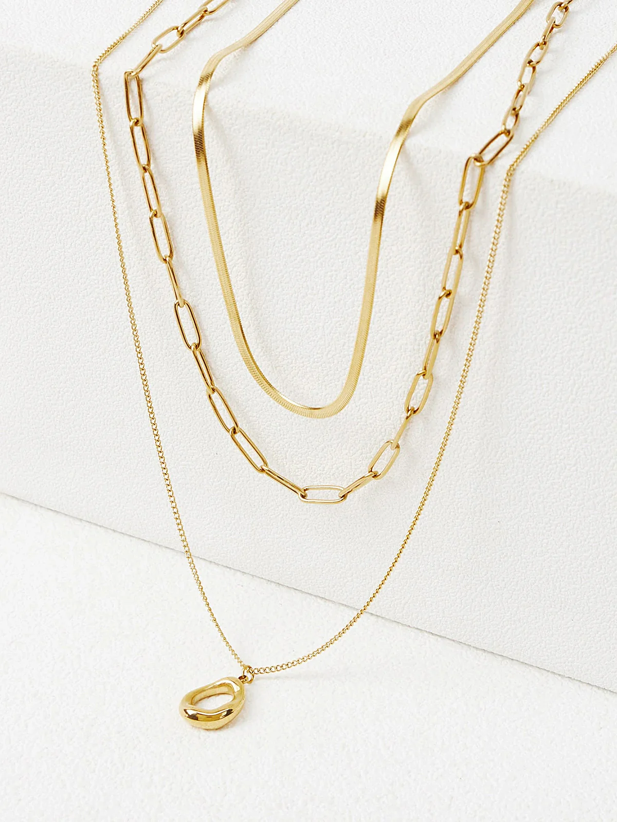 Layered Gold-Tone Chain Necklace