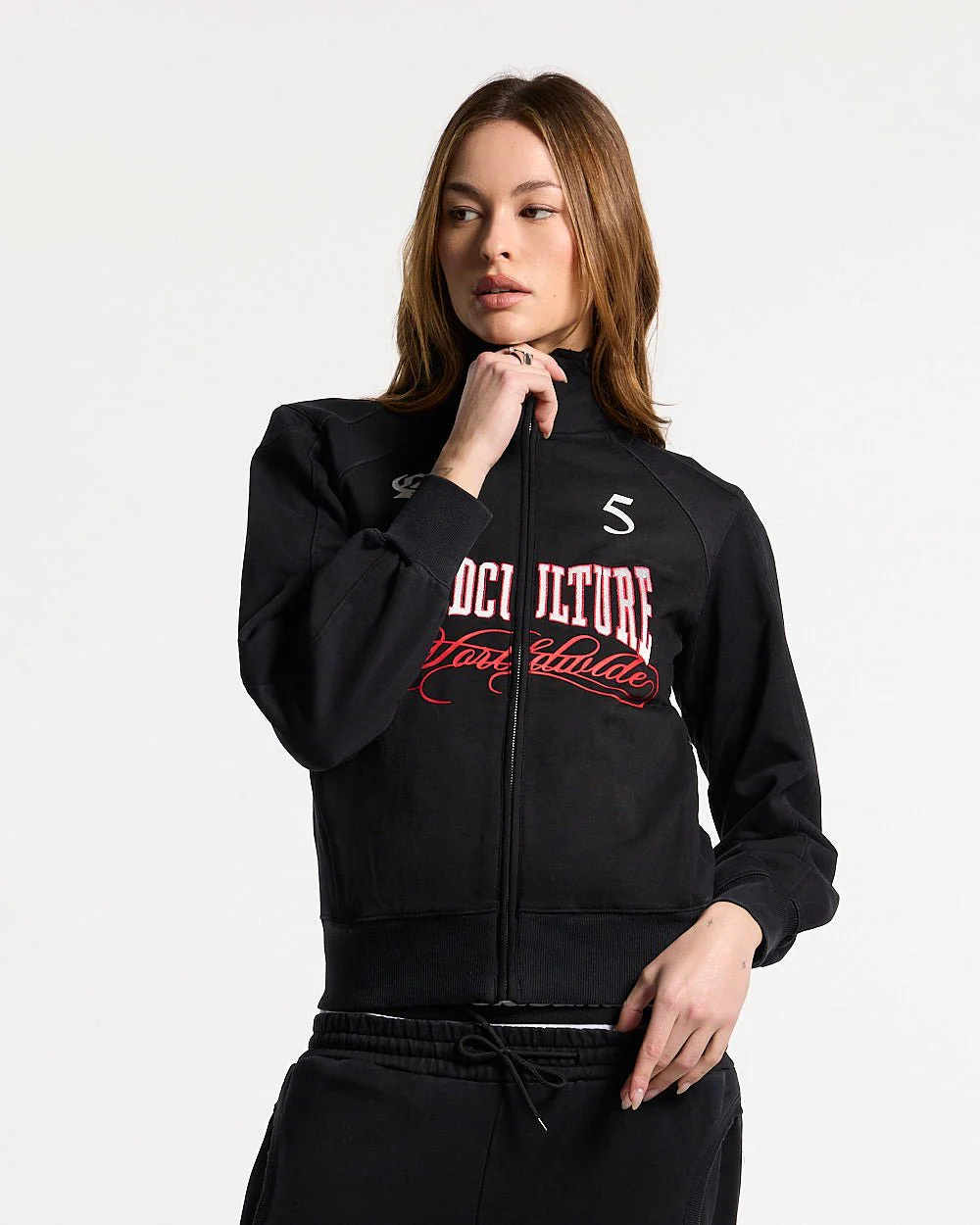 NIA SET ZIP UP BLACK