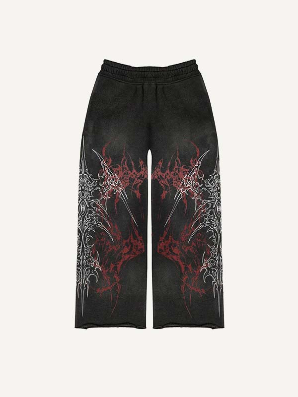 Graphic Print Elastic Waist Pants