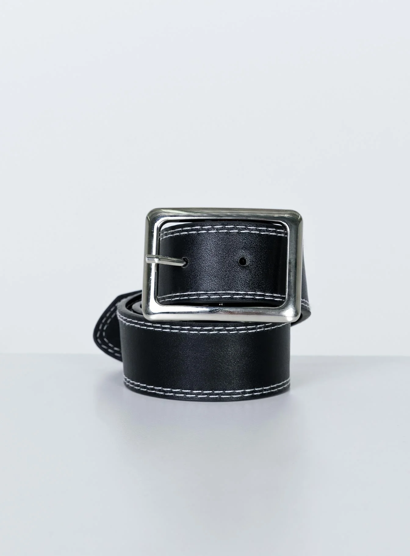 Sydney Contrast Stitch Belt Black