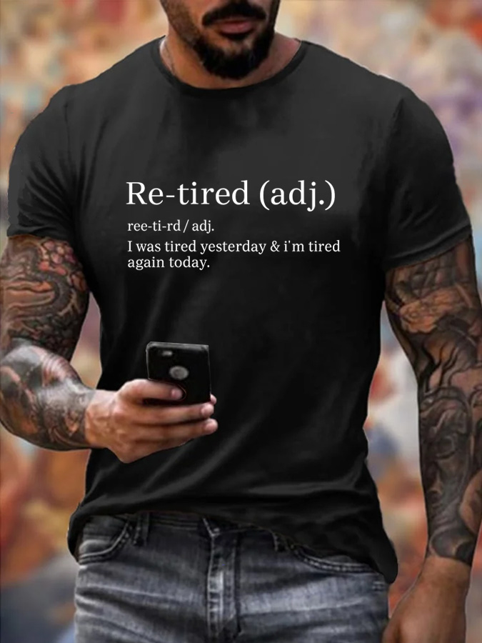 Re-tired Pattern  100% Cotton T-Shirt