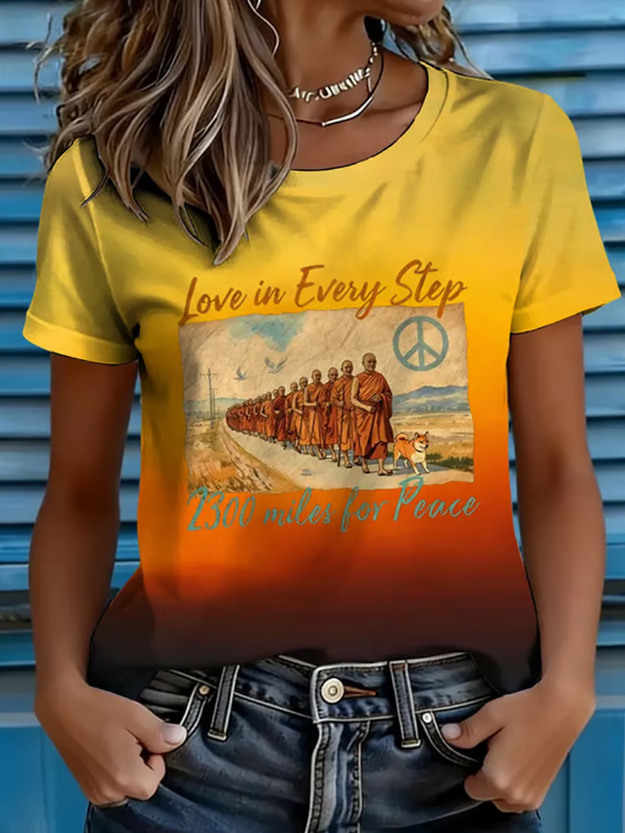 Walk For Peace Printed T-shirt