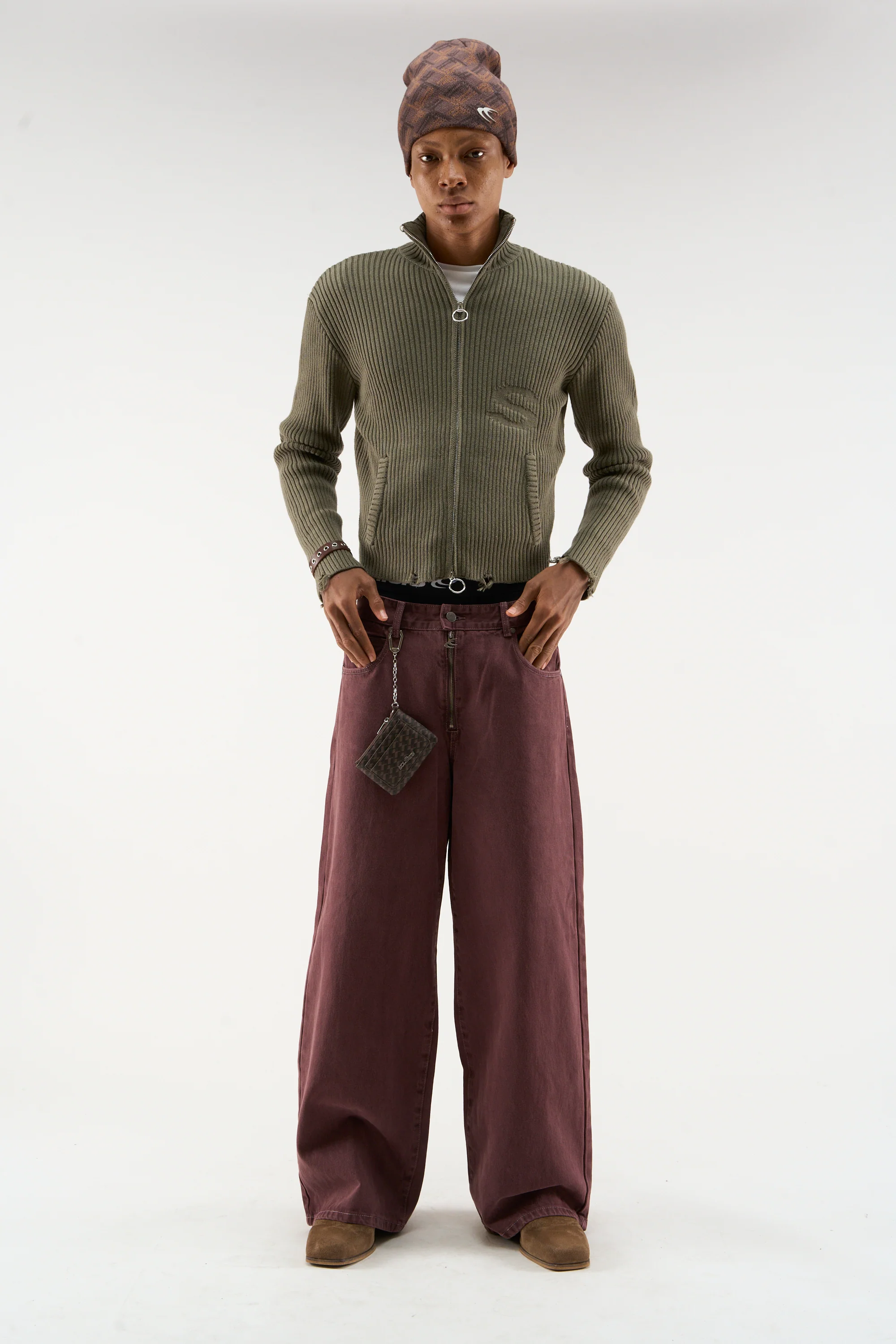 Bawdy Knit Green Zipper