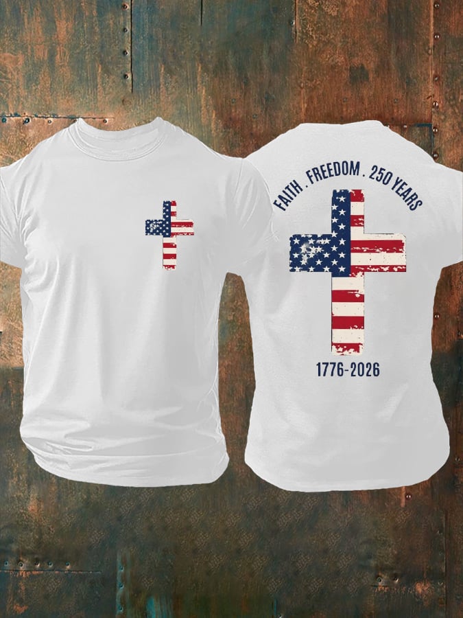Men's 250th America Anniversary Casual Printed T-shirt