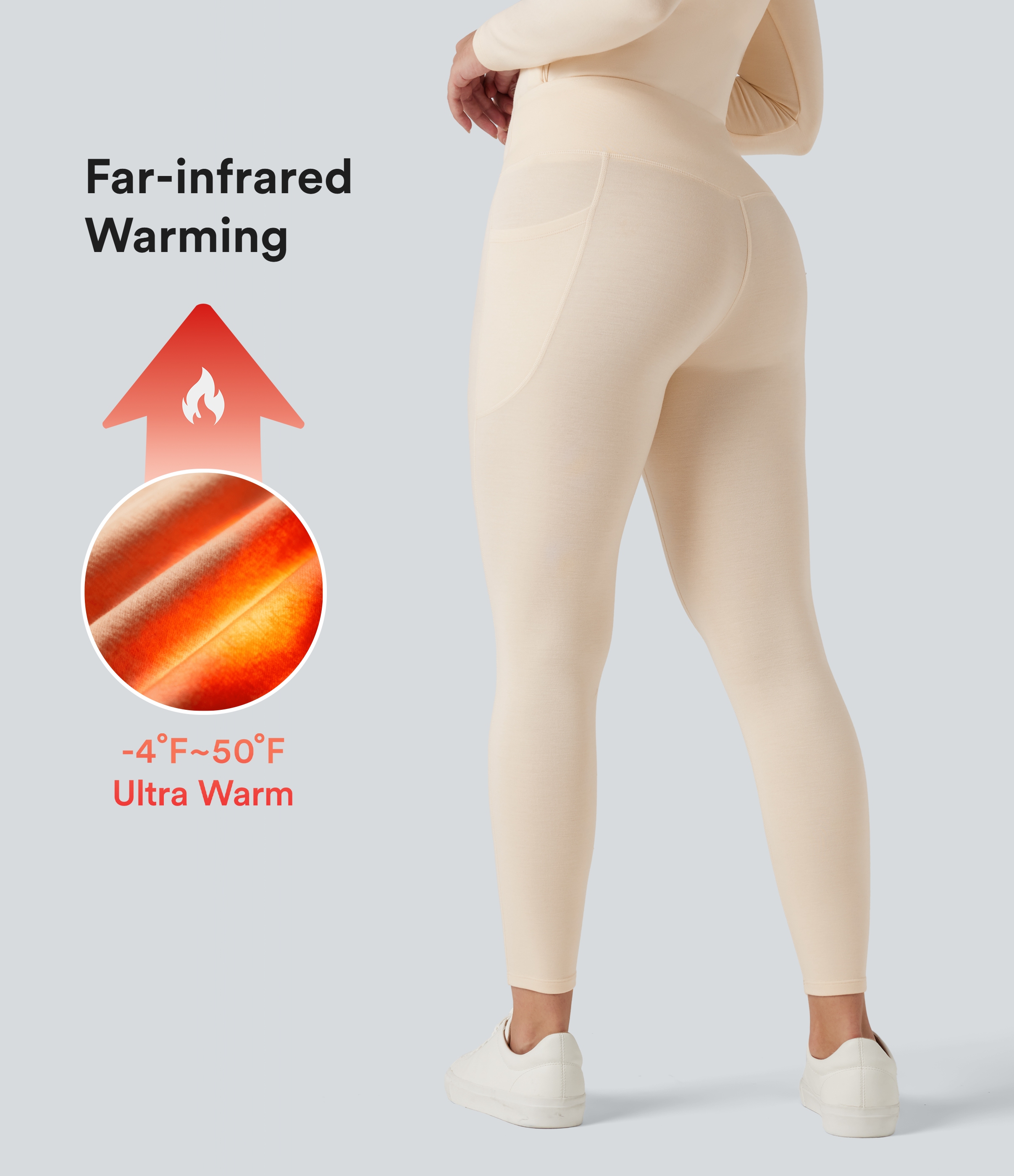 High Waisted Casual Warming Leggings with Pockets