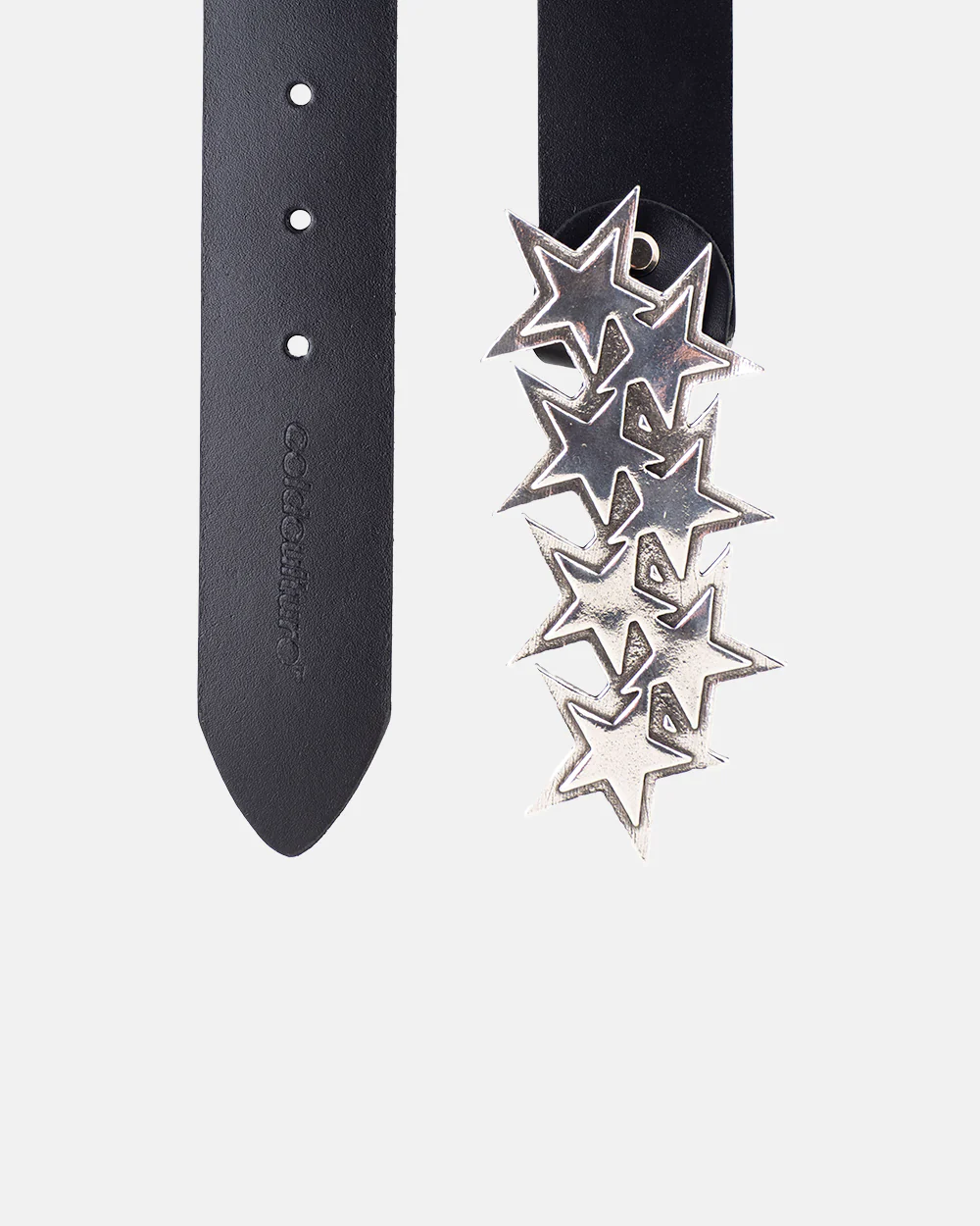 STARS LEATHER BELT BLACK