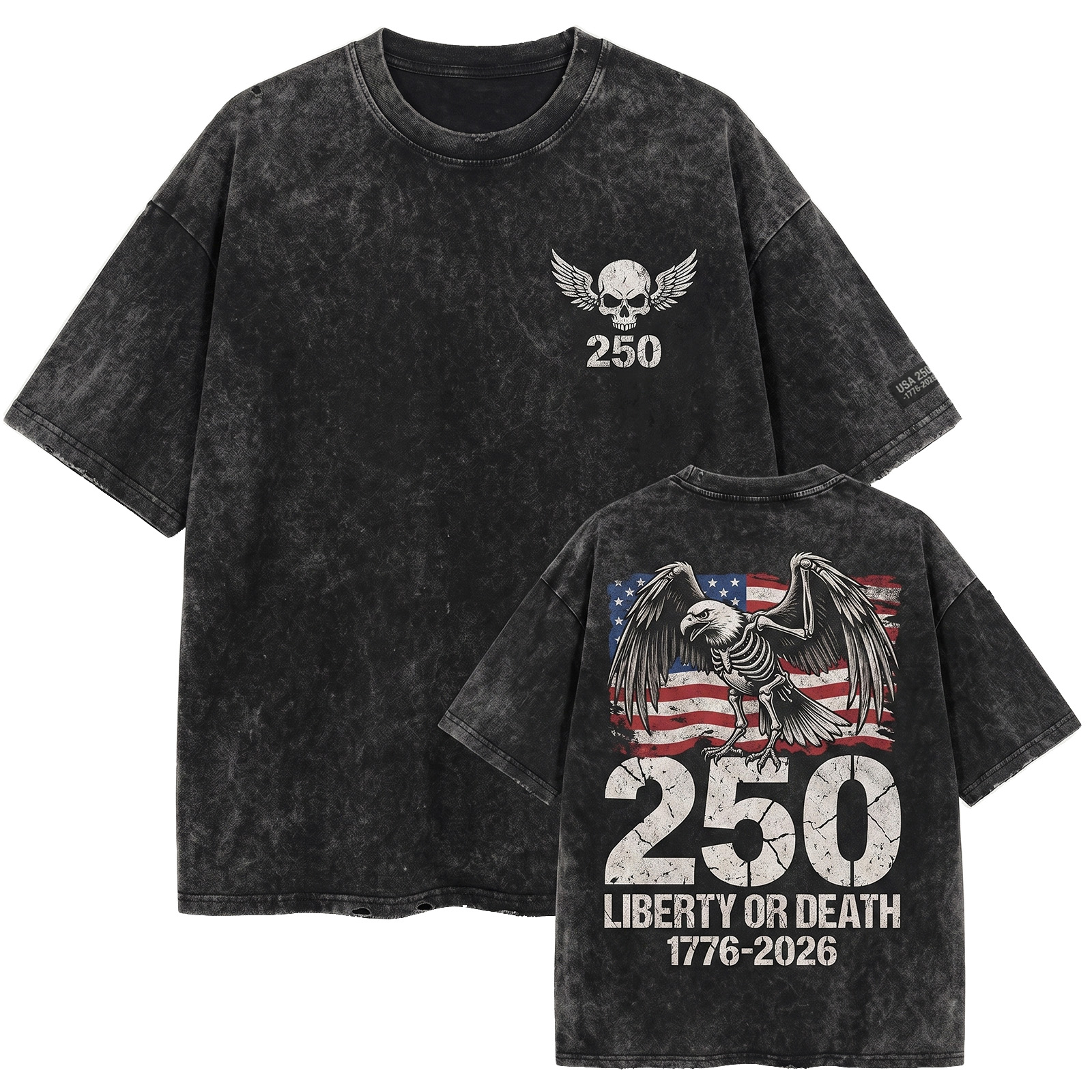 Vintage Washed  250 Years of Freedom 1776-2026 Commemorative Shirt