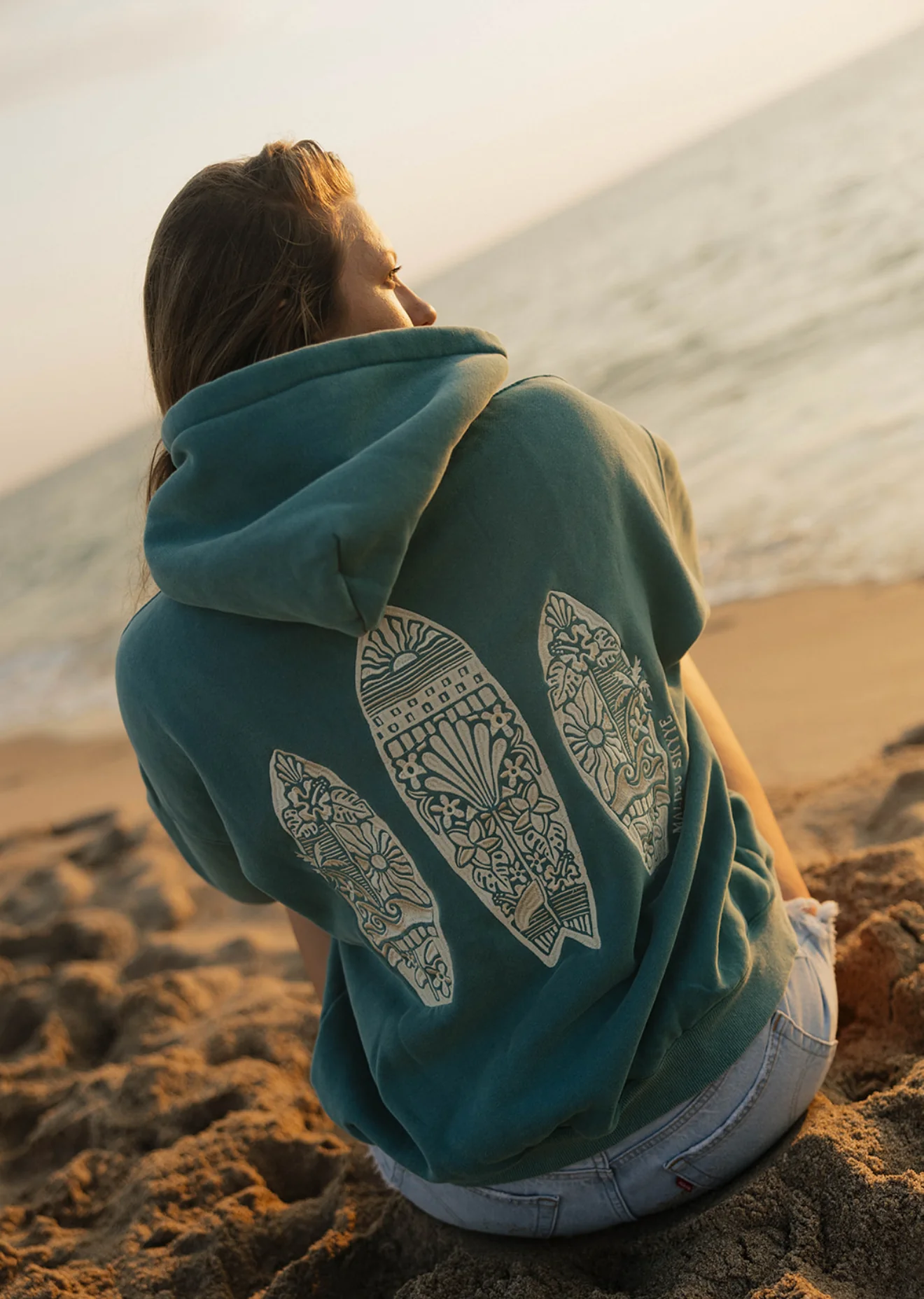 Sunny Surf Hoodie- Vintage Teal