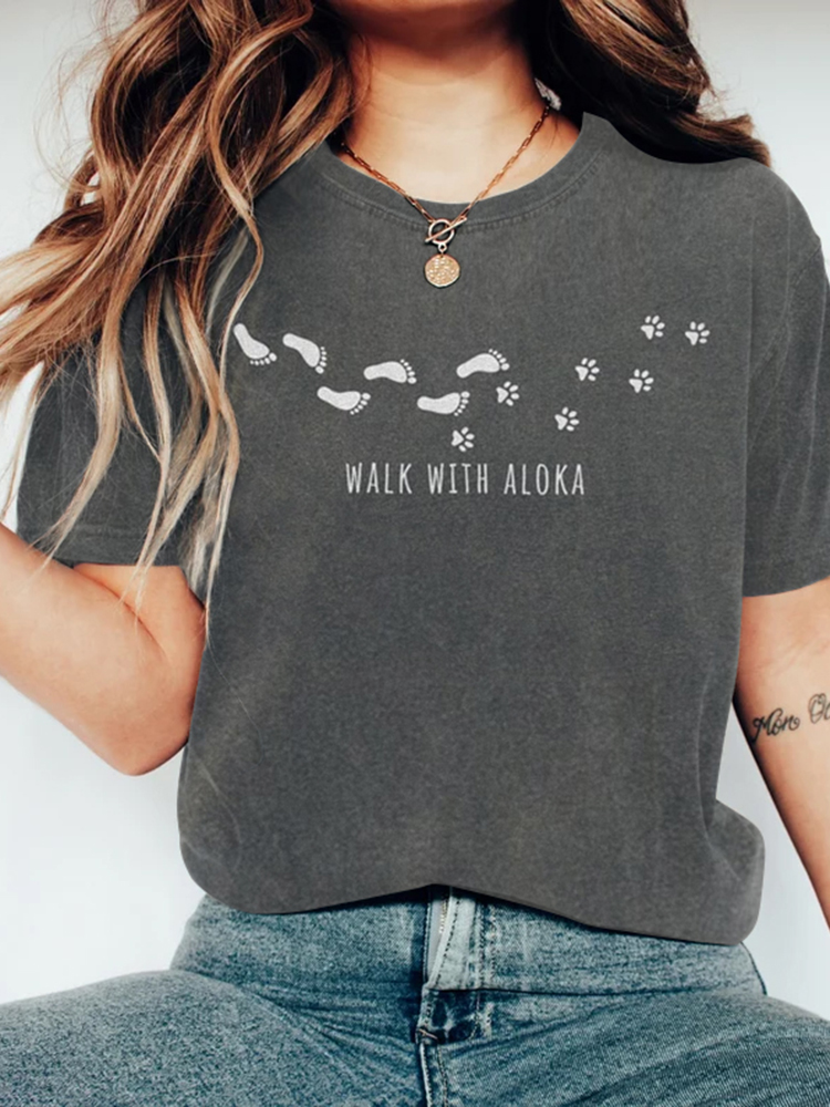 Walk With Aloka Printed Casual T-shirt
