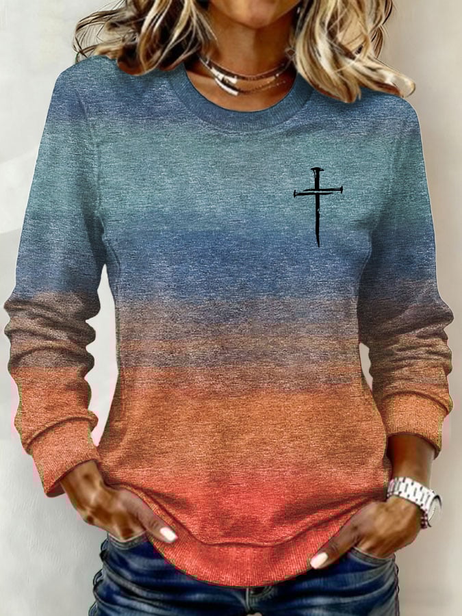 Women's Vintage Faith Print Sweatshirt