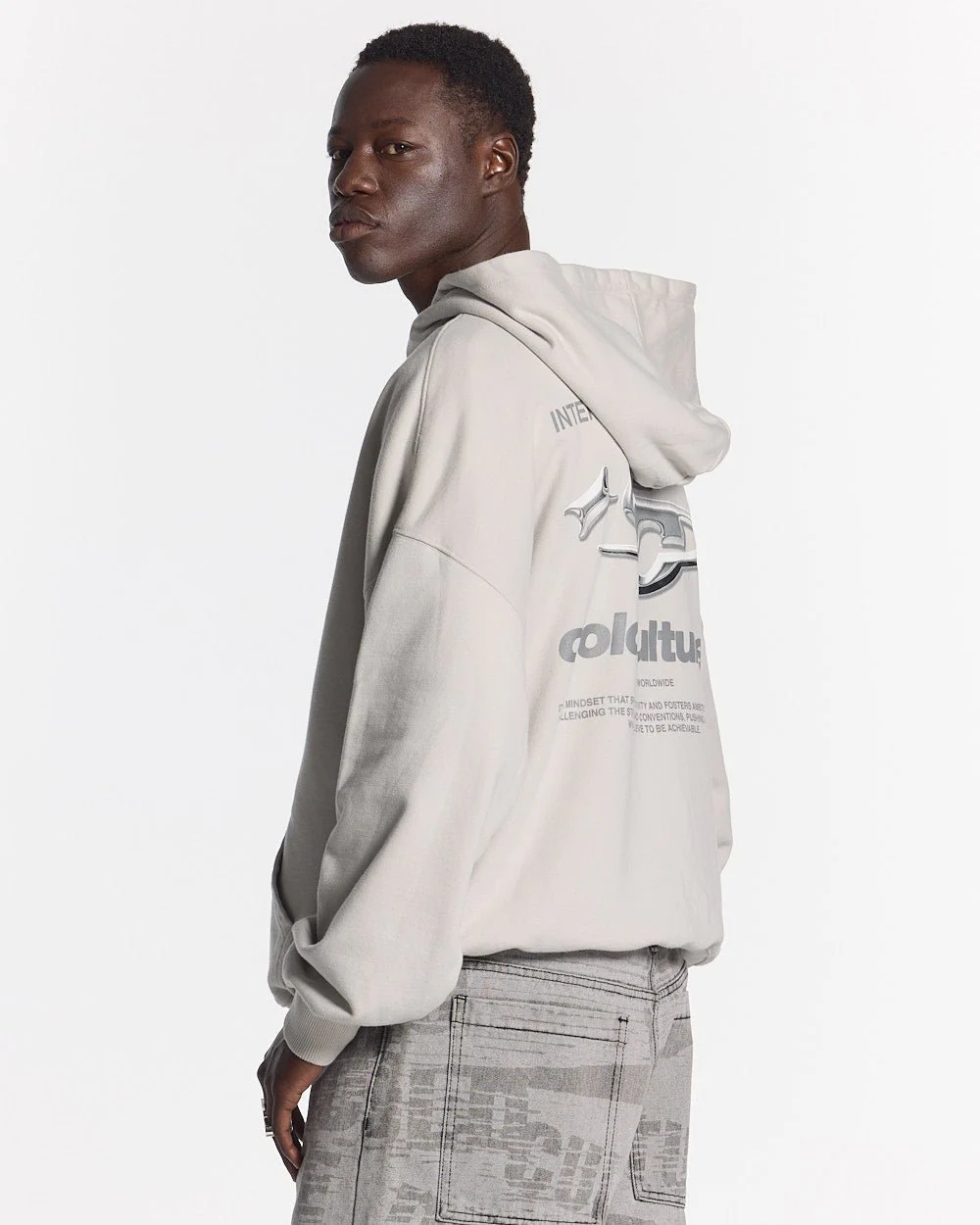 SPARKLY HOODIE PEARL GREY