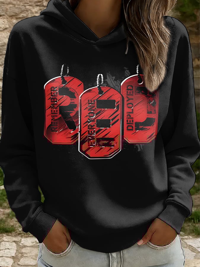 Women's Casual Red Friday Print Sweatshirt