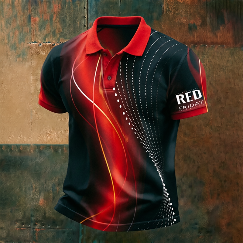 Red Friday Art Print Men's Polo Shirt