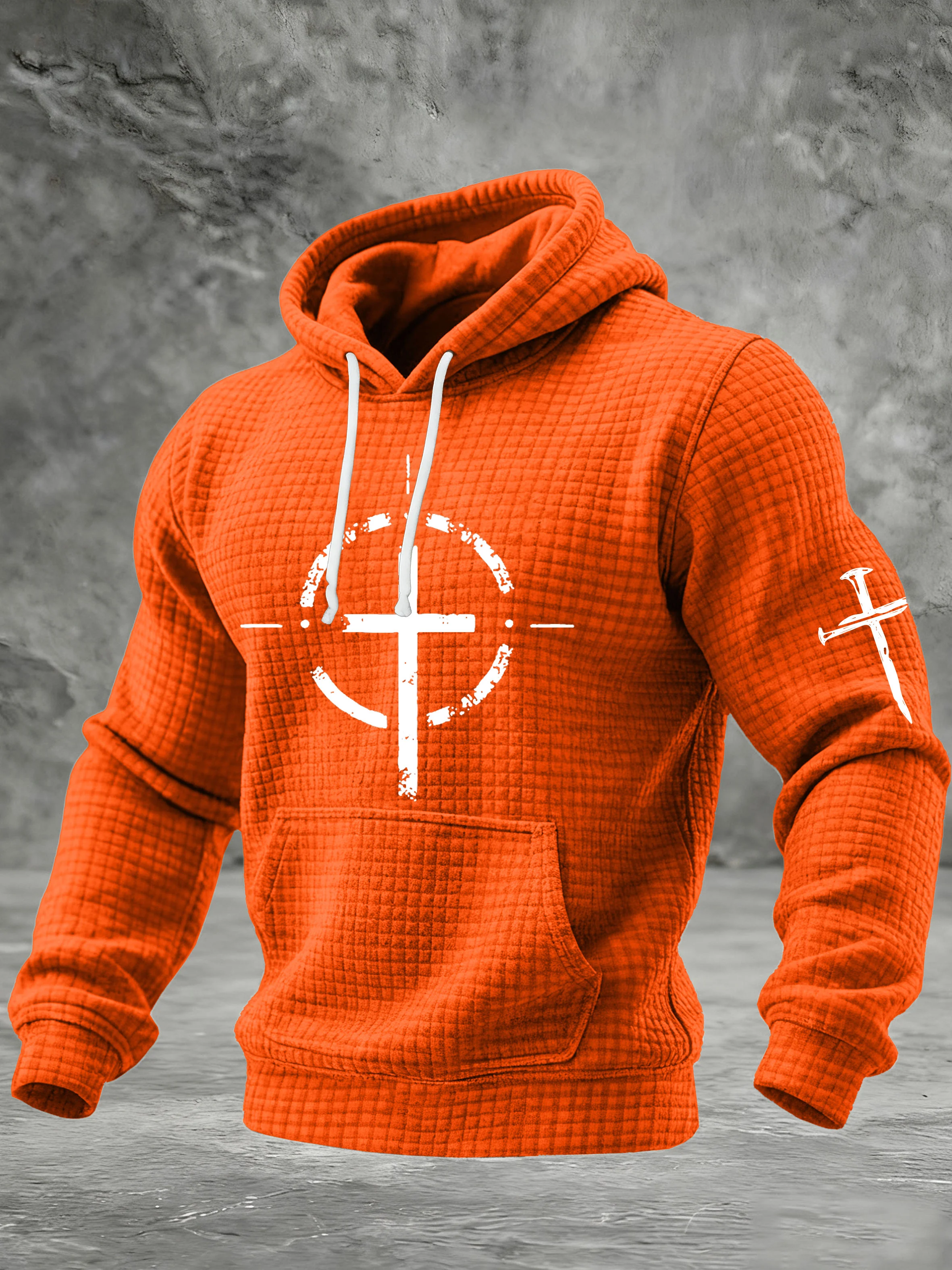 Men's Casual Faith Print Hooded Sweatshirt