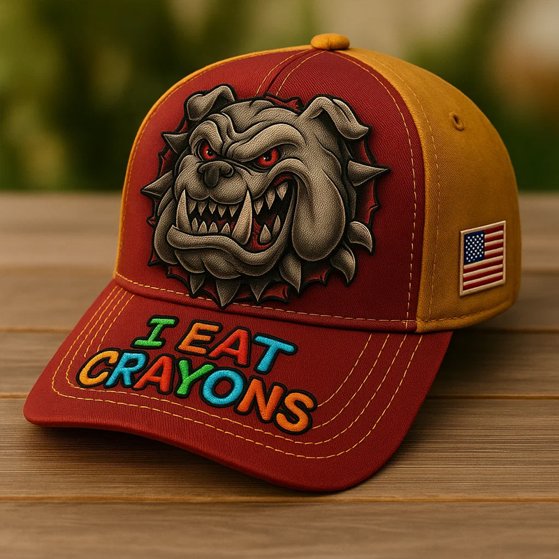 US Veteran Crayon Eater Devil Dog Print Hat