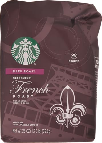 Starbucks Ground Coffee, Dark Roast Hot or Iced Coffee, French Roast, 28 oz (Pack of 2)