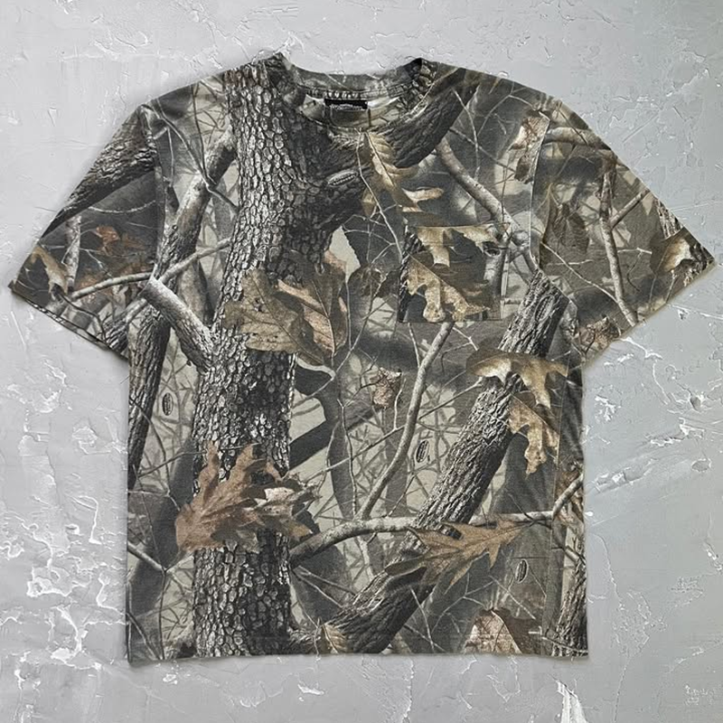 Vintage Forest Camo Graphic Short Sleeve T-Shirt