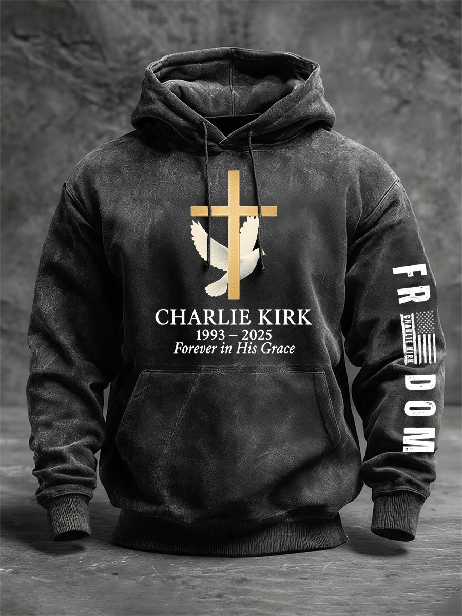 Men's Freedom Is Not Free R.I.P Charlie Kirk Oversized Drop-Shoulder Hoodie with Pockets