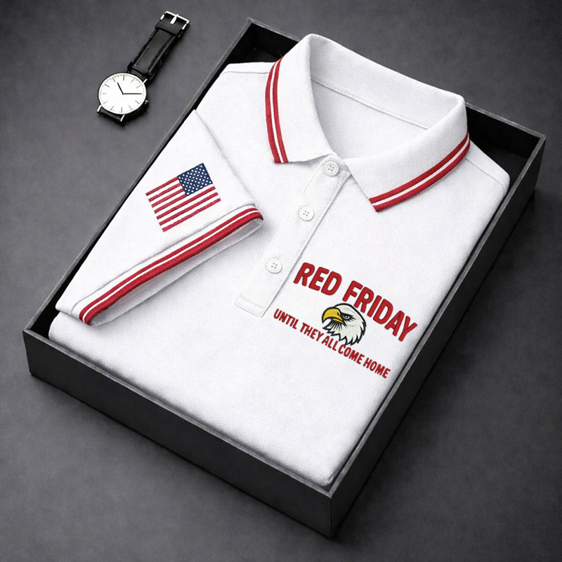 Men's Red Friday Printed Casual Polo Shirt