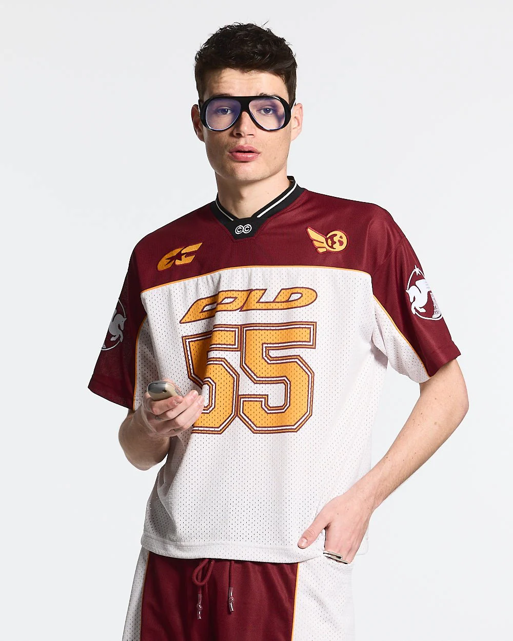 AERO STEED TEE CREAM/BURGUNDY