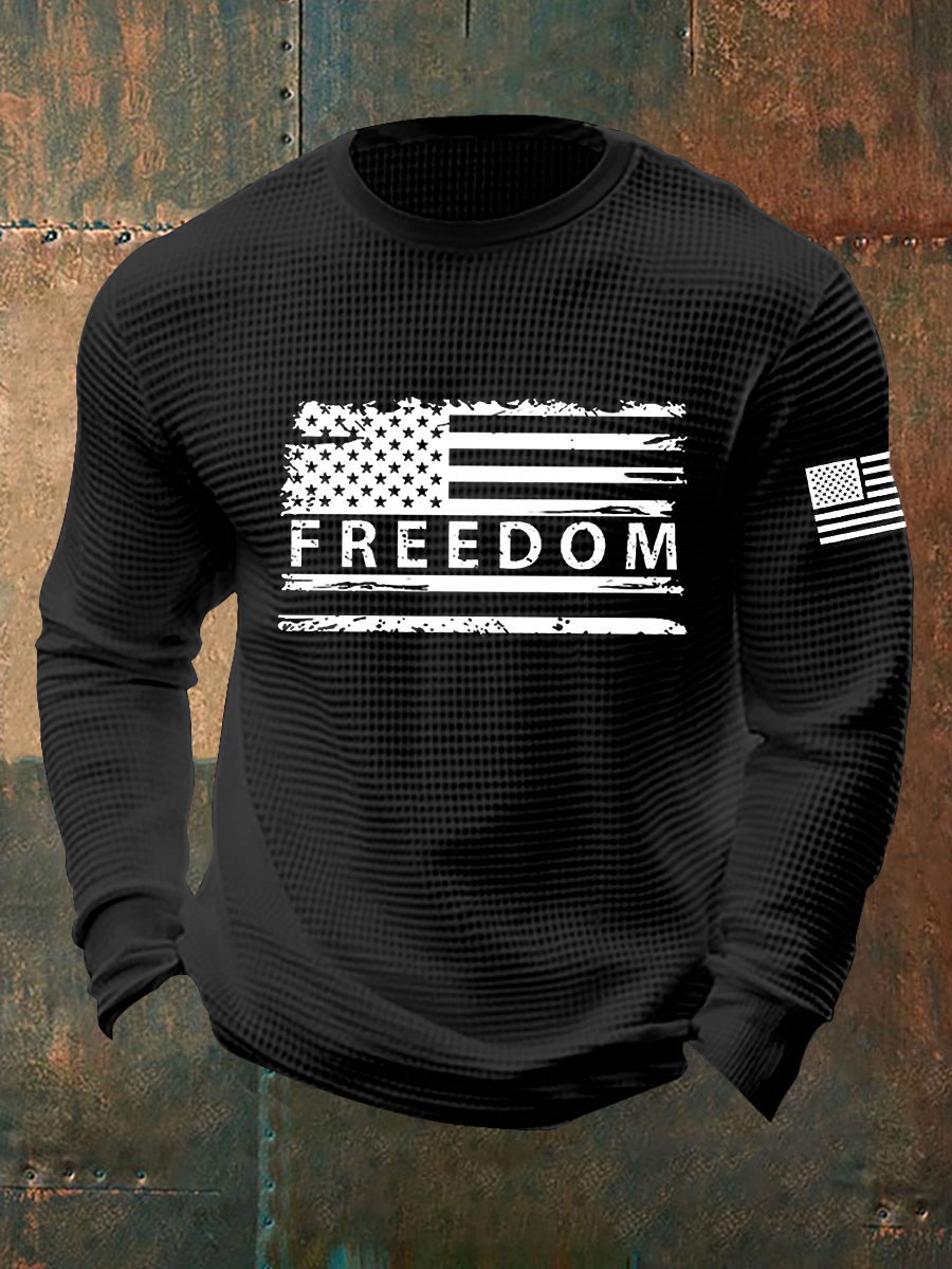Men's Freedom Is Not Free R.I.P Charlie Kirk Waffle Long Sleeve T-shirt