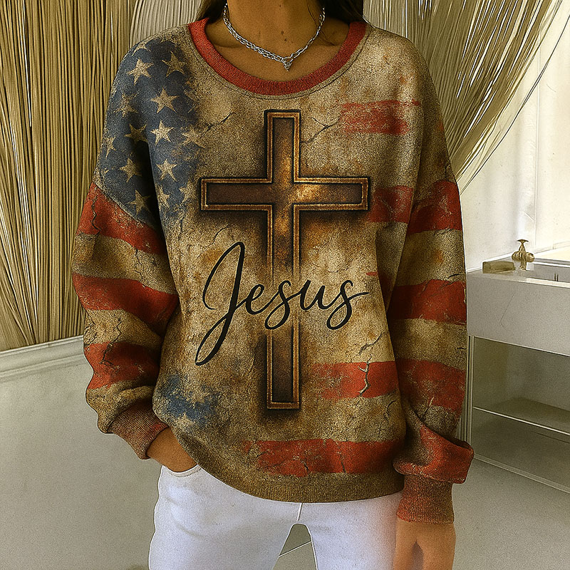 Women's Faith Print Casual Sweatshirt