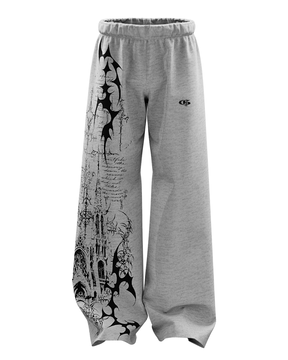 Scripture Grey Unisex Straight Fit Baggy Pants