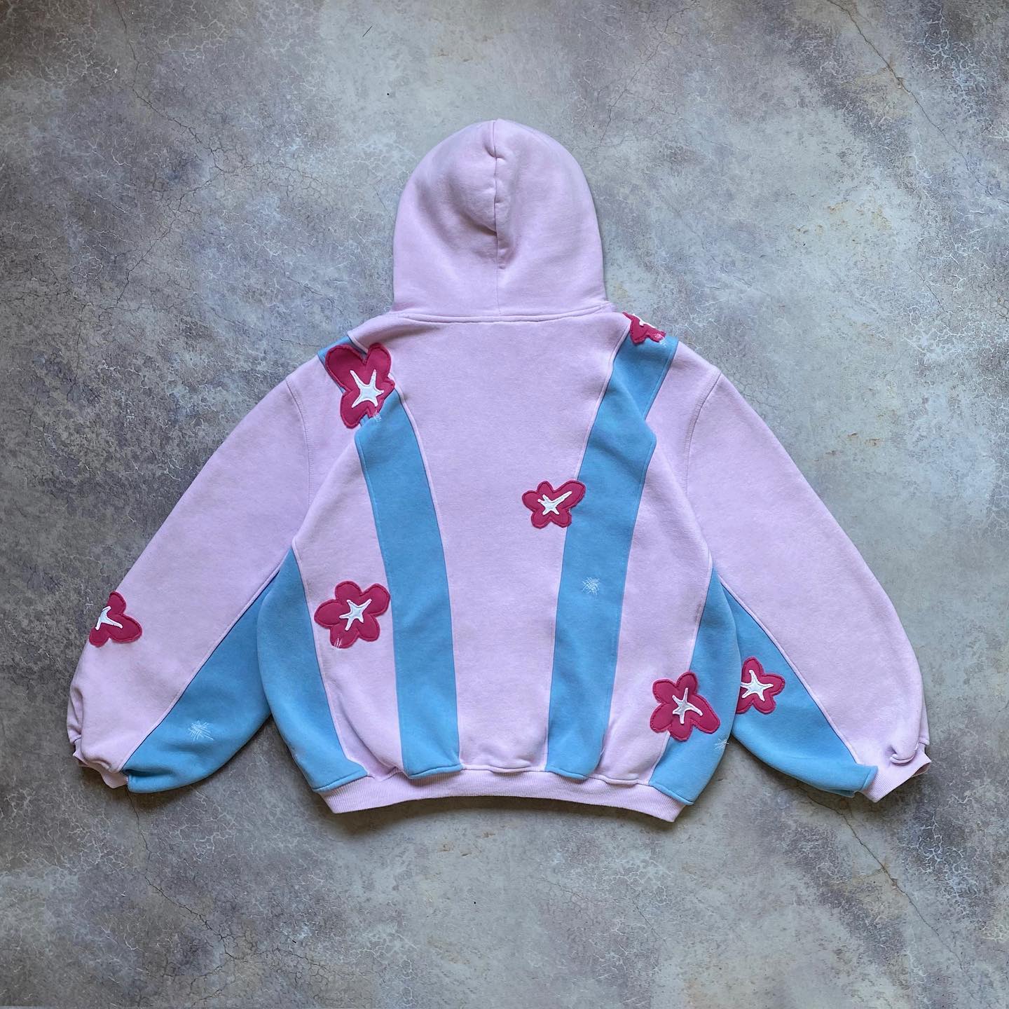 Casual street patchwork patchwork Printed sports hoodie