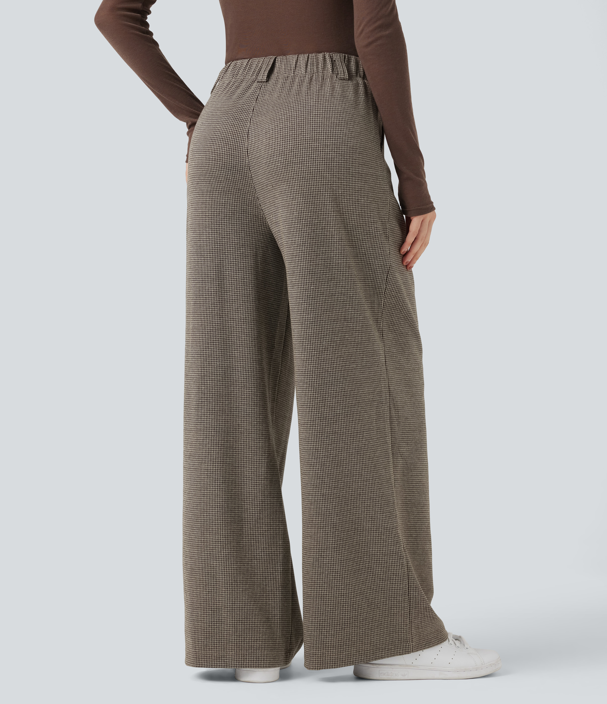 Halara Flex™ High Waisted Houndstooth Work Baggy Pants with Pockets