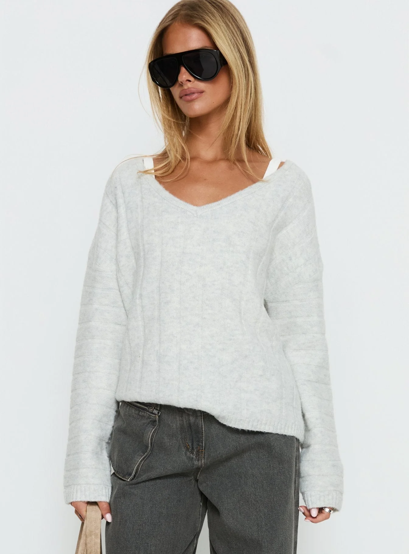 Main Thing Knit Sweater Grey Marle