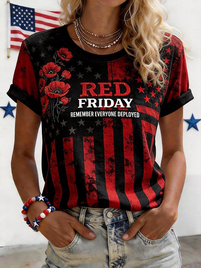 Women's  Red Friday Veteran Print T-Shirt