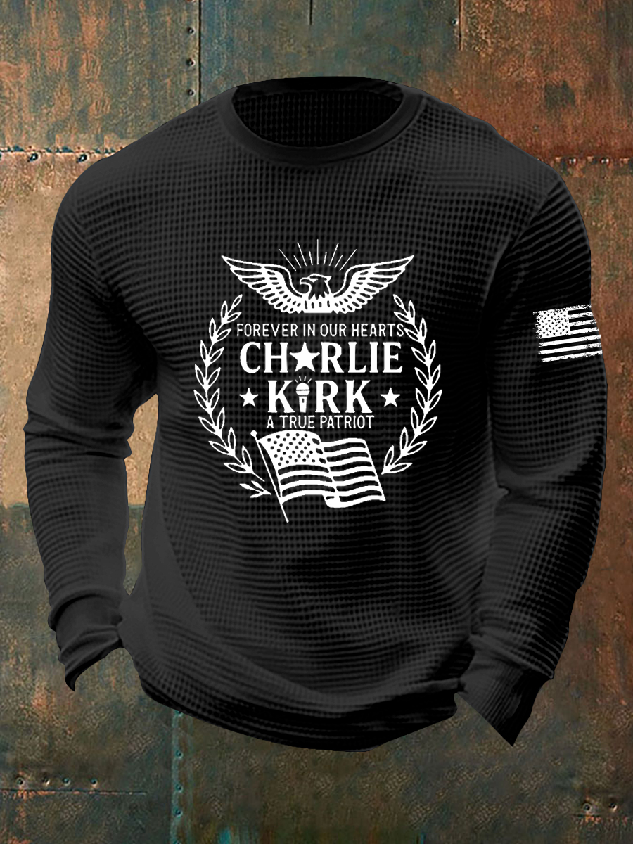 Men's  R.I.P Charlie Kirk Waffle Long Sleeve T-Shirt