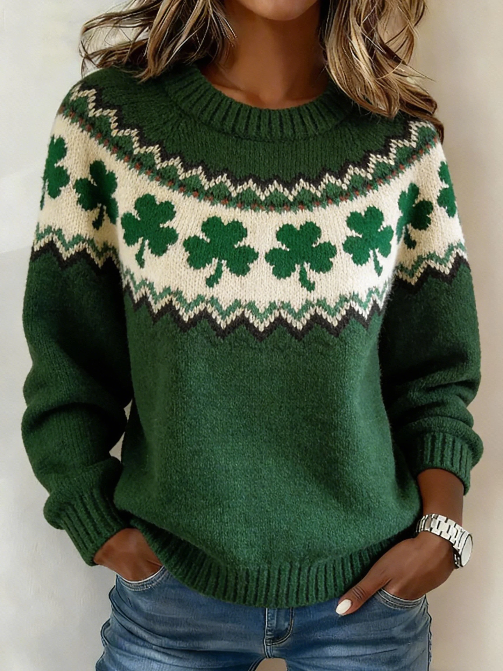 Women's St. Patrick's Day Knit Sweatshirt