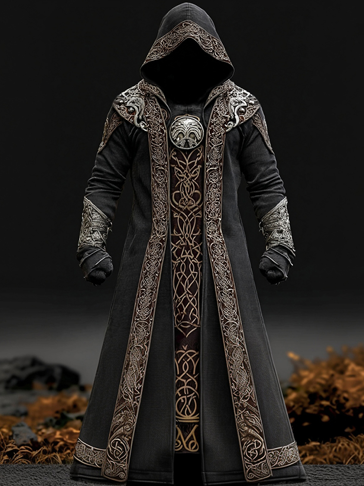 Men's Viking Celtic Knot Embroidered Cape