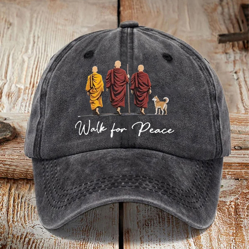 Unisex Walk For Peace Monks With Aloka Dog Print Baseball Cap