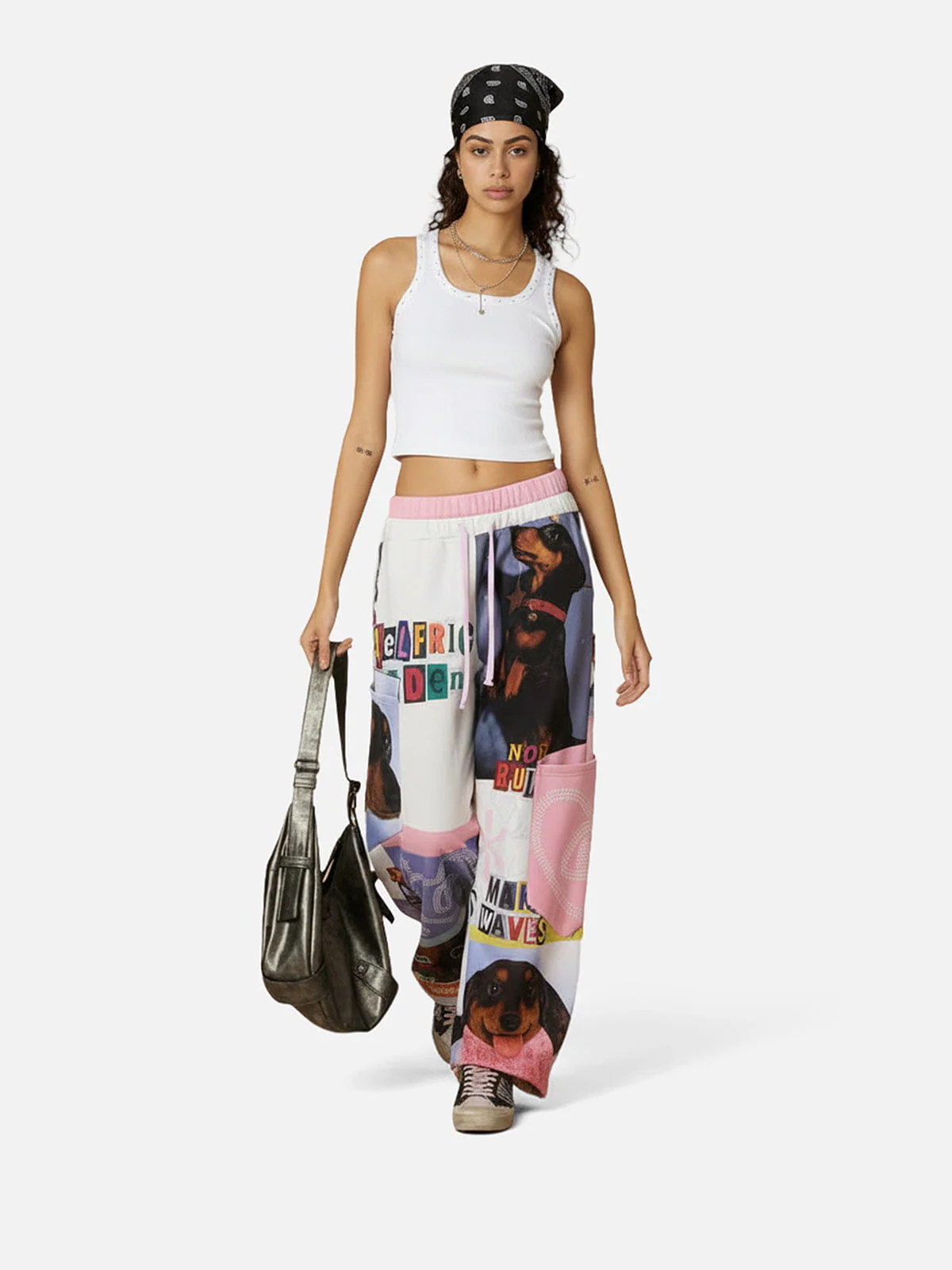 Aelfric Eden Dachshund Collage Double Waist Baggy Sweatpants